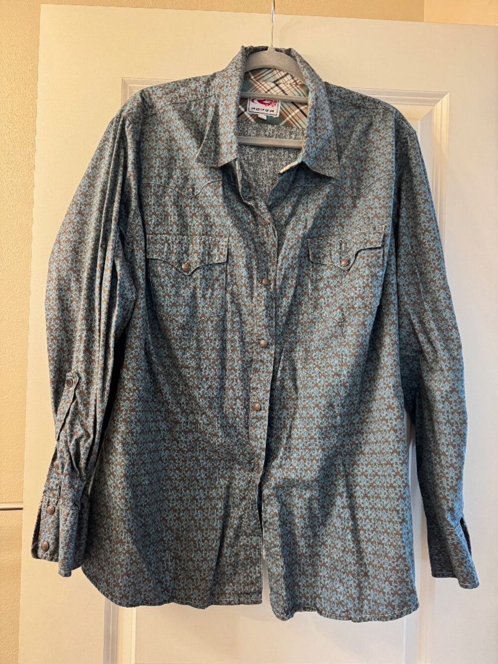 Mens Roper Long Sleeve Button Down, Size 3XL